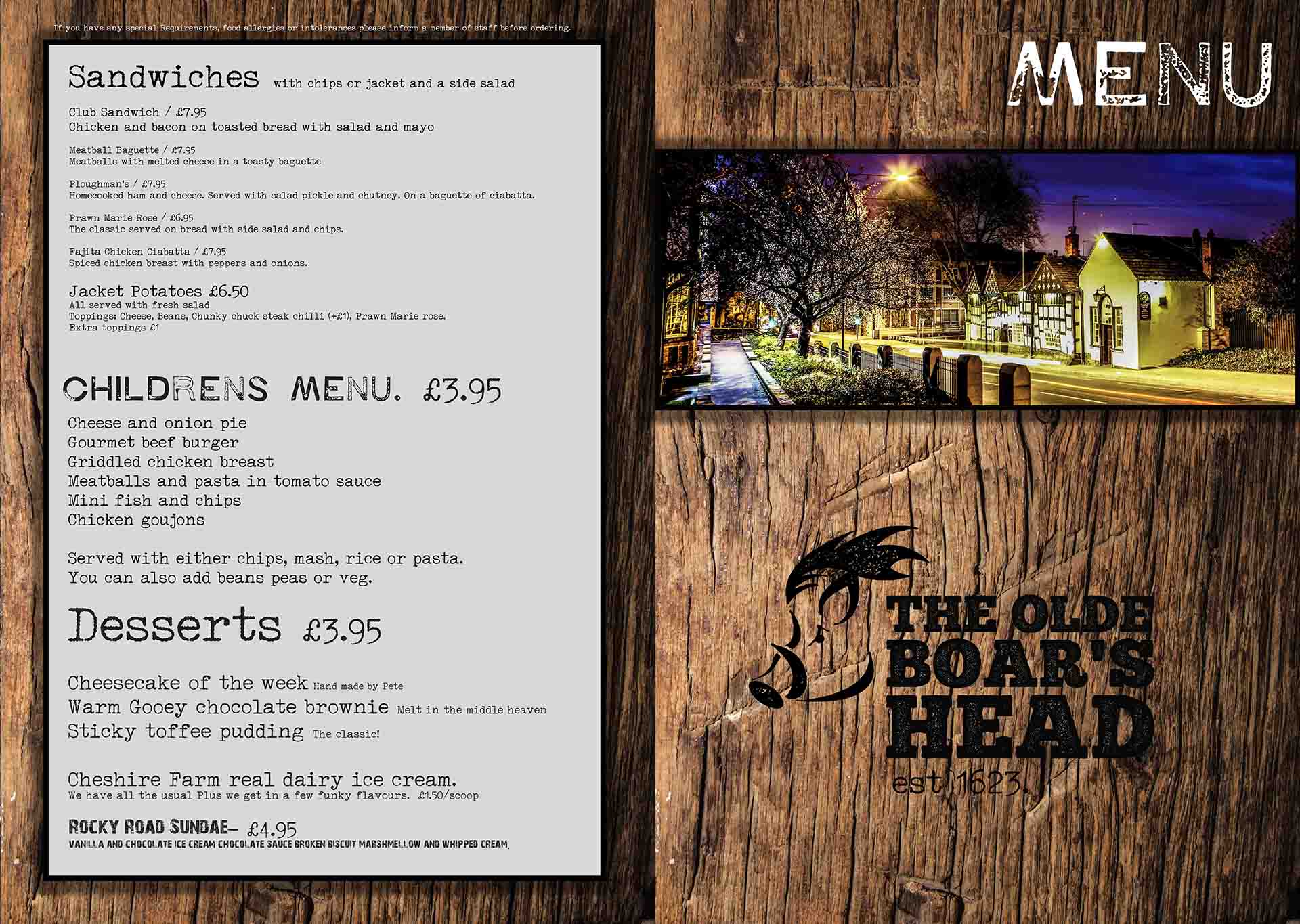 Menu » The Olde Boars Head